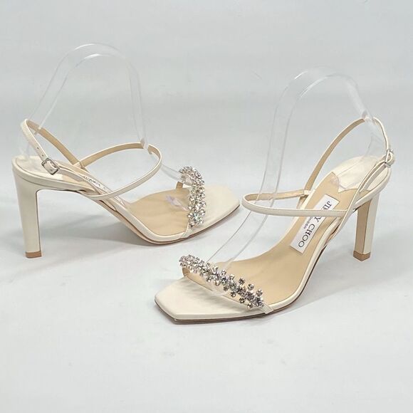 Jimmy Choo Meira Crystal Embellished Nappa Sandal size 37.5 - Picture 11 of 15